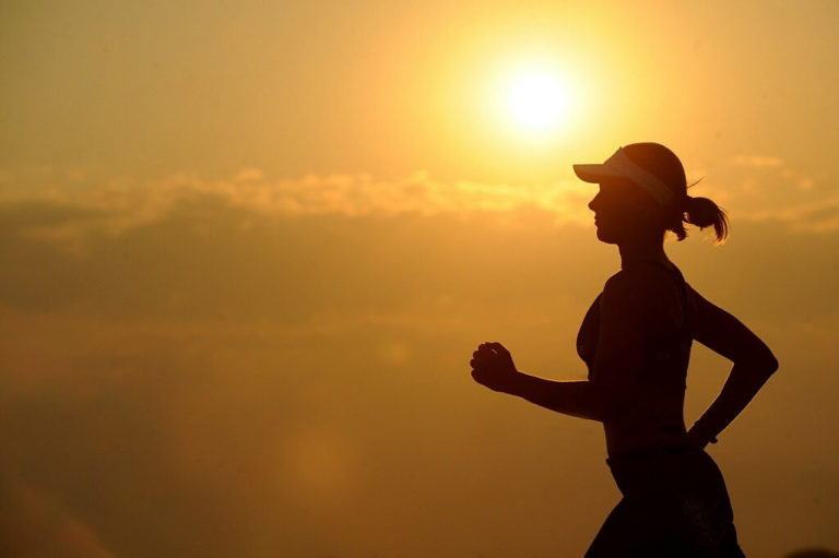 Running at dawn showing a view of success