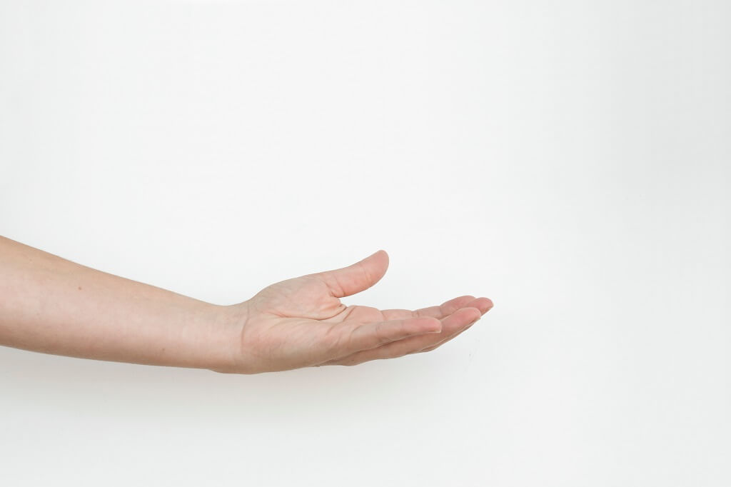 An outstretched hand shows that we have lost our connection with others. 