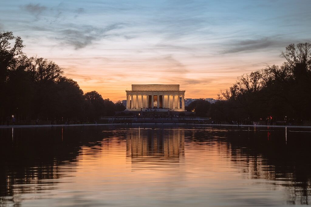 We can contribute our gifts to freedom as Lincoln did as we view a picture of the Lincoln Memorial at dawn.